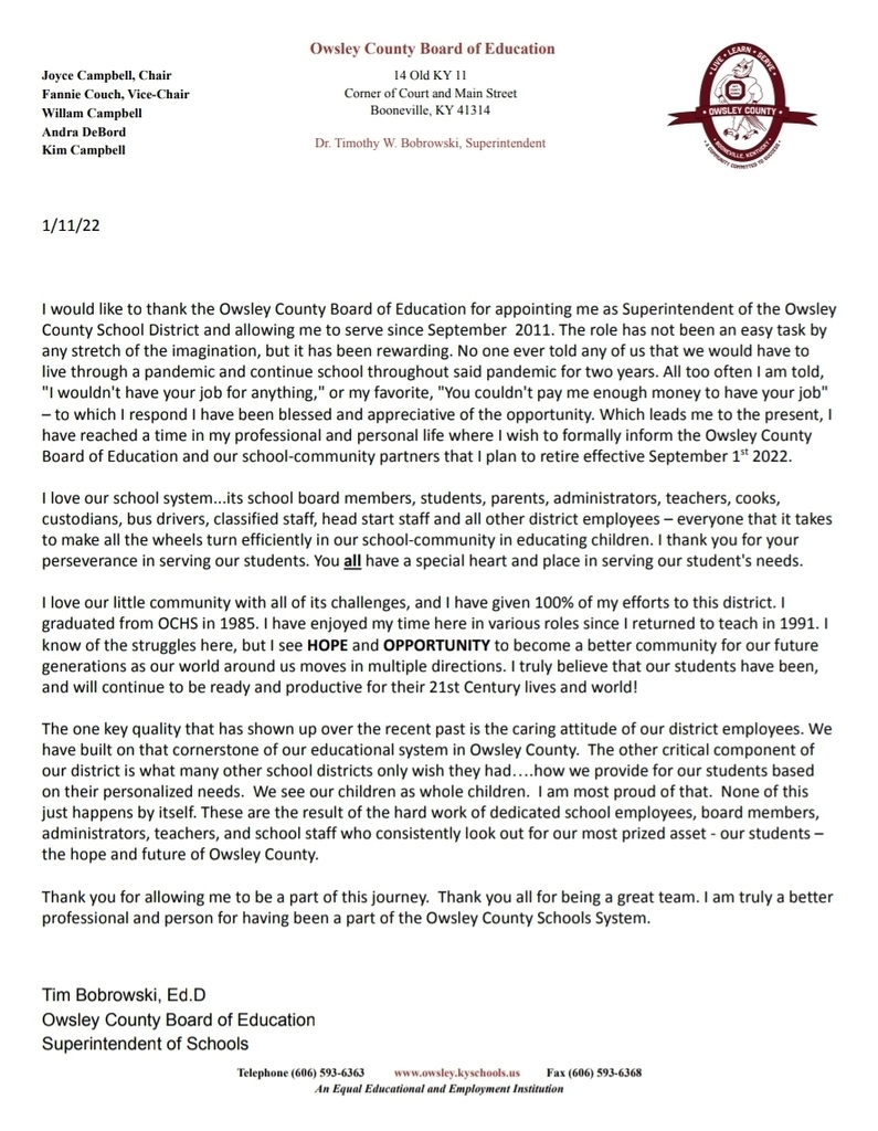 Retirement Letter