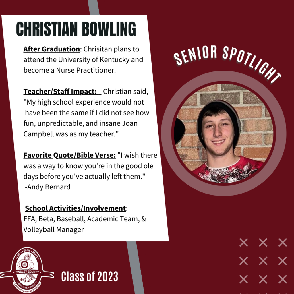 Senior Spotlight-Christian Bowling